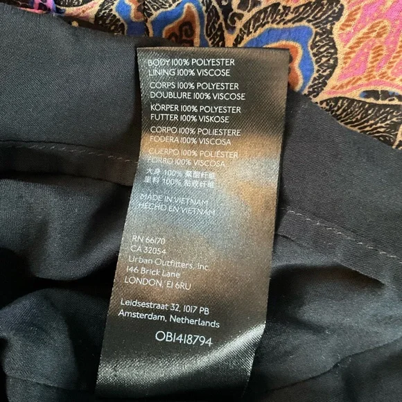 Free People Faux Wrap Dress Purple Floral M Boho Peasant Hippie Festival - Picture 9 of 10